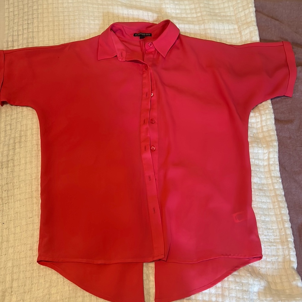 Hot pink button up shirt